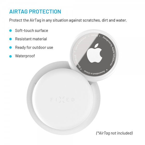 Fixed AirTag Holder Silky Sticker 2-pak Hvid