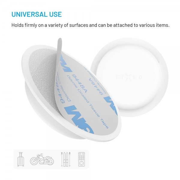 Fixed AirTag Holder Silky Sticker 2-pak Hvid