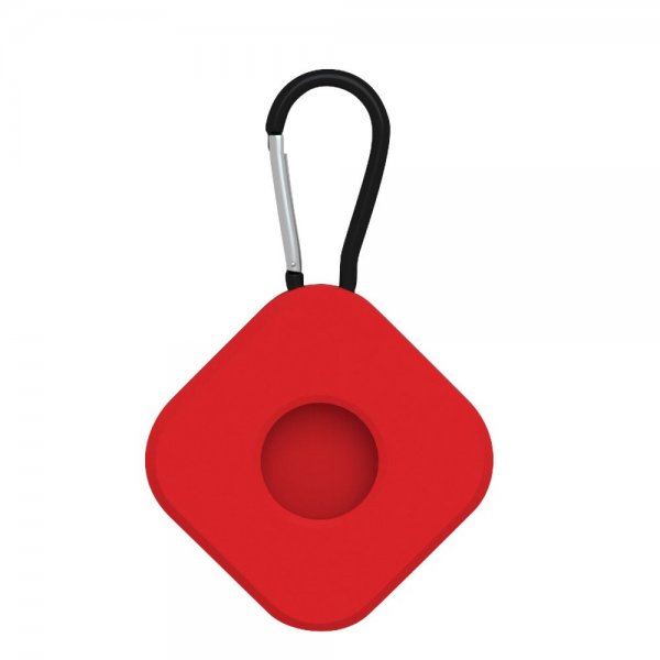Apple AirTag Holder i Silikone med Karabin Square Rød