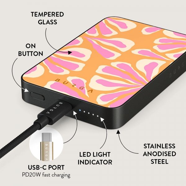 Burga Powerbank MagSafe 5000 mAh Aloha Metalgrå