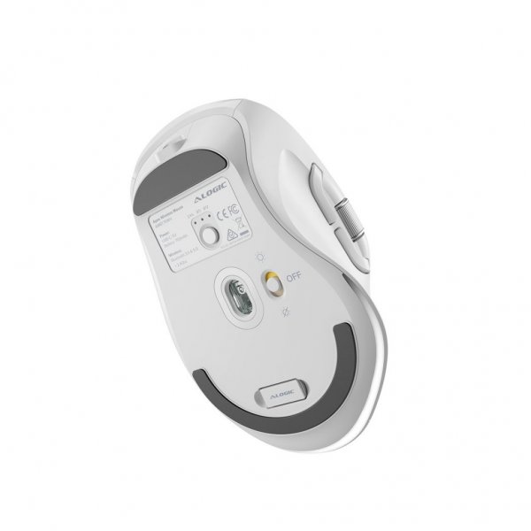 ALOGIC Trådløs Mus Apex Bluetooth USB-C Genopladelig 7 knapper Hvid