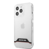 AMG iPhone 13 Pro Cover Elektrobelagte Horisontale Striber Rød Transparent