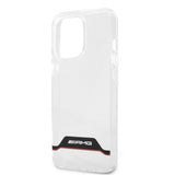 AMG iPhone 13 Pro Cover Elektrobelagte Horisontale Striber Rød Transparent
