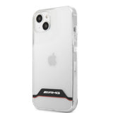 AMG iPhone 13 Mini Cover Elektrobelagt Horisontale Striber Rød Gennemsigtig