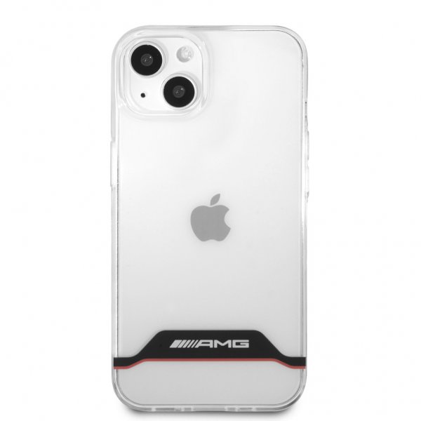 AMG iPhone 13 Mini Cover Elektrobelagt Horisontale Striber Rød Gennemsigtig
