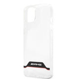 AMG iPhone 13 Mini Cover Elektrobelagt Horisontale Striber Rød Gennemsigtig