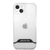 AMG iPhone 13 Mini Cover Electroplated Horizontal Stripes Hvid Transparent
