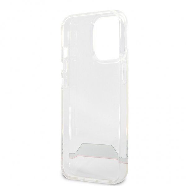 AMG iPhone 13 Pro Max Cover Elektropletteret Horisontale Striber Rød Transparent