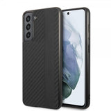 AMG Samsung Galaxy S21 FE Cover Læder Stribe Carbon Sort