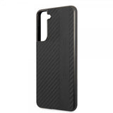 AMG Samsung Galaxy S21 FE Cover Læder Stribe Carbon Sort