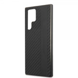 AMG Samsung Galaxy S22 Ultra Cover Læder Stribe Carbon Sort