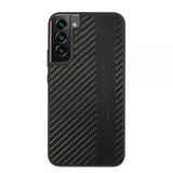 AMG Samsung Galaxy S22 Plus Cover Læder Stribe Carbon Sort
