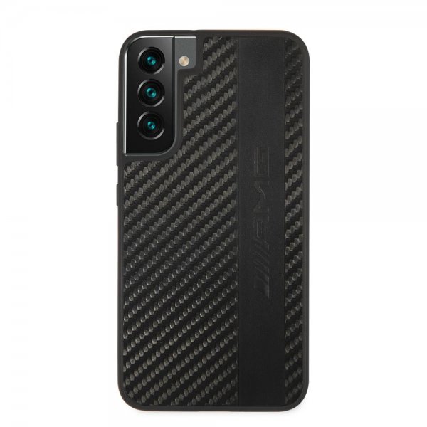 AMG Samsung Galaxy S22 Cover Leather Stripe Carbon Sort