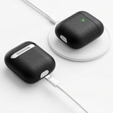 KeyBudz AirPods (1/2) Cover PodSkinz Ægte Læder Sort