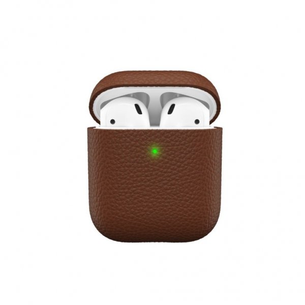 KeyBudz AirPods (1/2) Skal PodSkinz Ægte Læder Brun