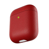 KeyBudz AirPods (1/2) Cover PodSkinz Ægte Læder Rød