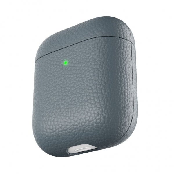 KeyBudz AirPods (1/2) Cover PodSkinz Ægte Læder Skifer