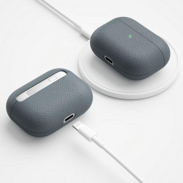 KeyBudz AirPods Pro Cover PodSkinz Ægte Læder Skifer