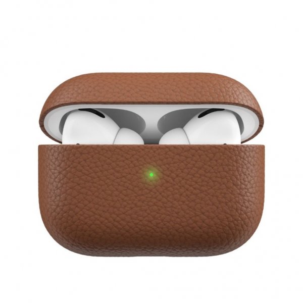 KeyBudz AirPods Pro Cover PodSkinz Ægte Læder Brun