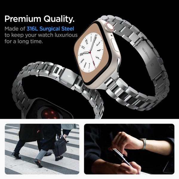 Spigen Apple Watch 38/40/41mm Rem Modern Fit 316L Sølv