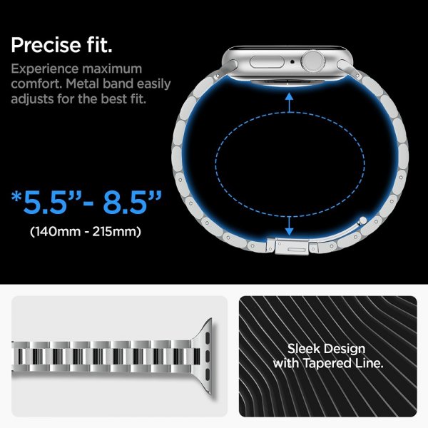 Spigen Apple Watch 38/40/41mm Rem Modern Fit 316L Sølv
