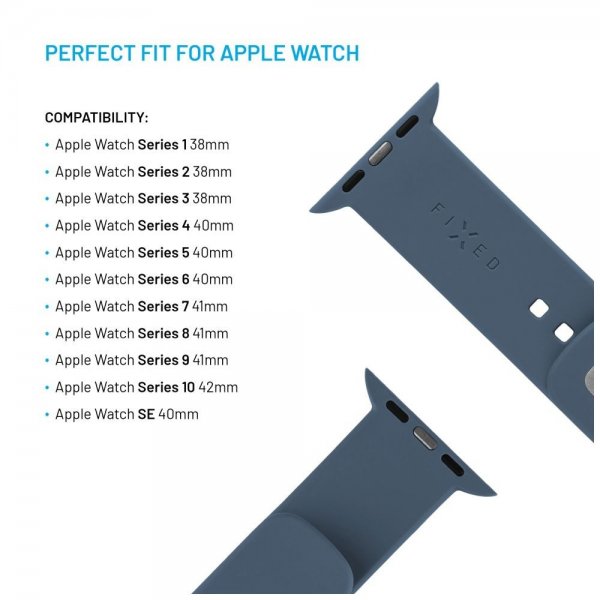 Fixed Apple Watch 38/40/41/42mm Armbånd Silikone Sporty Rem Lyseblå