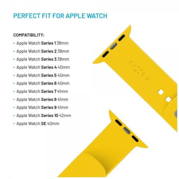 Fixed Apple Watch 38/40/41/42mm Rem Silikone Sport Rem Gul