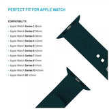 Fast Apple Watch 38/40/41/42 mm Armbånd Silikone Sporty Rem Mørkegrøn