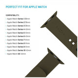 Fast Apple Watch 38/40/41/42mm Rem Silikone Sporty Rem Olivengrøn