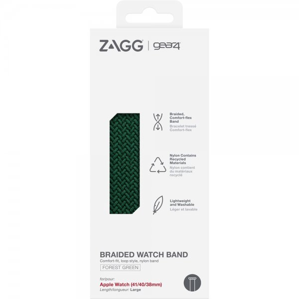 Gear4 Apple Watch 38/40/41/42mm Rem Flettet Urrem Large Forest Green