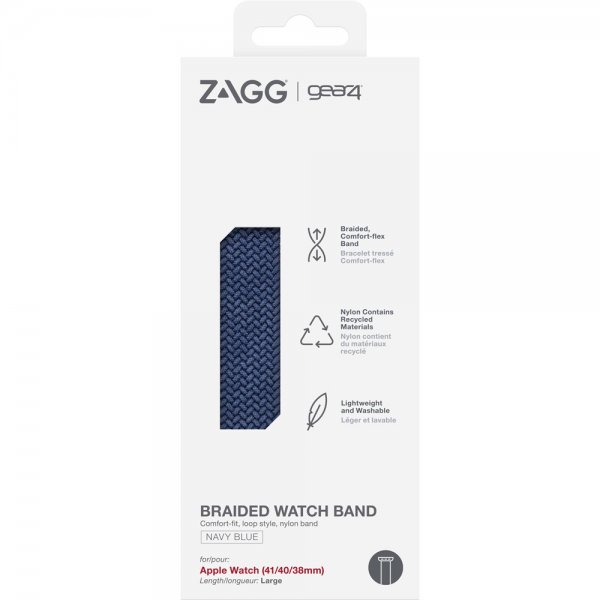 Gear4 Apple Watch 38/40/41/42mm Rem Flettet Urrem Stor Marineblå