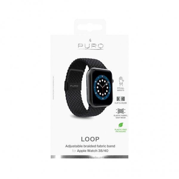 Puro Apple Watch 38/40/41/42mm Armbånd Loop Sort
