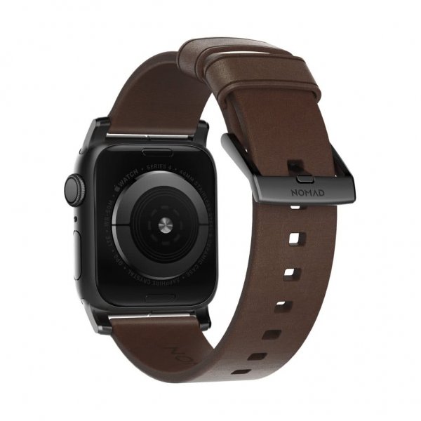 Nomad Apple Watch 38/40/41/42mm Rem Modern Band Black Hardware Rustic Brown