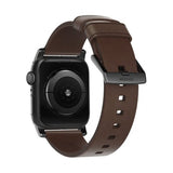 Nomad Apple Watch 38/40/41/42mm Rem Modern Band Black Hardware Rustic Brown