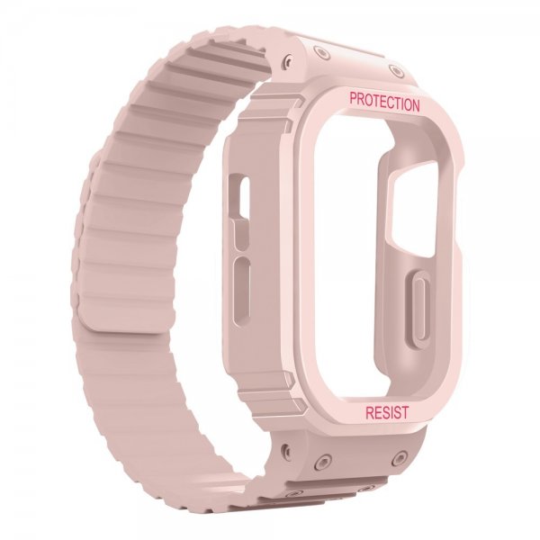 Apple Watch 40/41mm Rem med Skal Silikone Magnetlukning Rosa