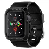 Spigen Apple Watch 40/41 mm Urrem med cover Rugged Armor Pro Sort
