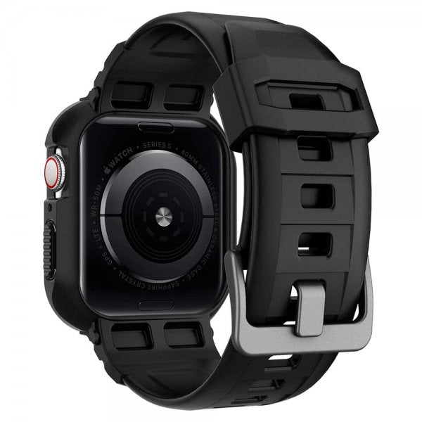 Spigen Apple Watch 40/41 mm Urrem med cover Rugged Armor Pro Sort