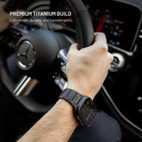 Fast Apple Watch 42/44/45/46mm Armbånd Titaniumrem Sort
