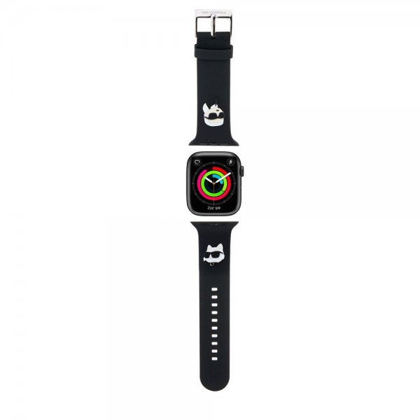 Karl Lagerfeld Apple Watch 42/44/45/Apple Watch Ultra Rem Silikone NFT Karl & Choupette Sort