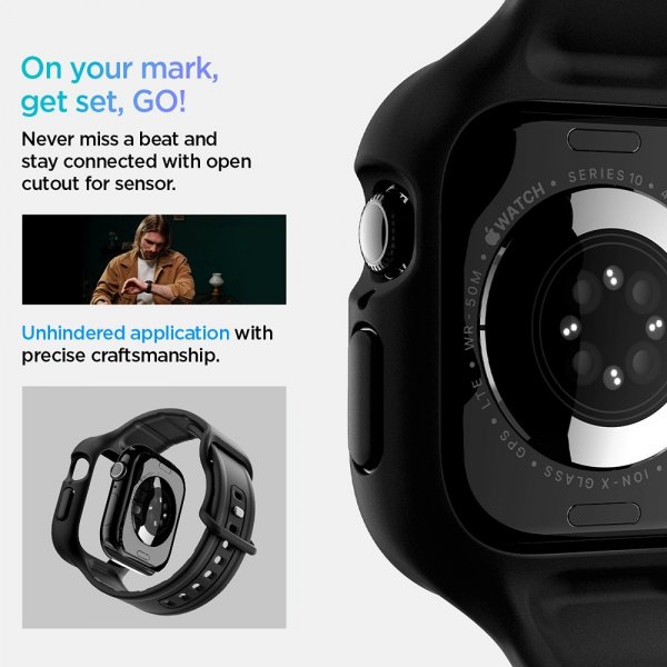 Spigen Apple Watch 42mm (Serie 10/11) Rem og Cover Vault Pro Mat Sort