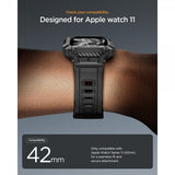 Spigen Apple Watch 42mm (Serie 10/11) Rem Rugged Armor Pro 2 Mat Sort