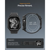 Spigen Apple Watch 42mm (Serie 10/11) Rem Rugged Armor Pro 2 Mat Sort