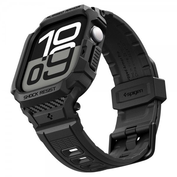 Spigen Apple Watch 42mm (Serie 10/11) Rem Rugged Armor Pro 2 Mat Sort