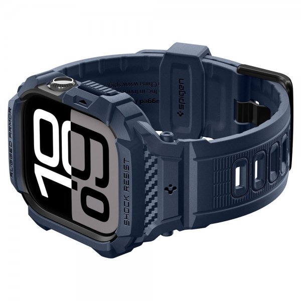 Spigen Apple Watch 42 mm (serie 10/11) urrem Rugged Armor Pro 2 Marineblå