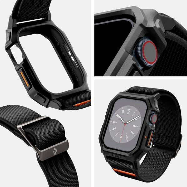 Spigen Apple Watch 42mm (Series 10/11) Rem og Etui Lite Fit Pro Mat Sort