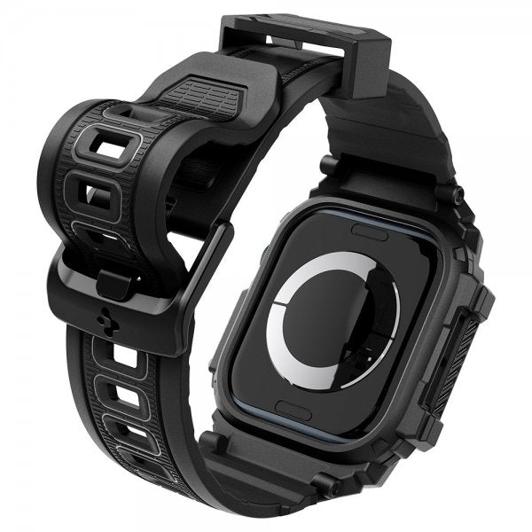 Spigen Apple Watch 42mm (Serie 10/11) Rem og Cover Rugged Armor Pro Mat Sort