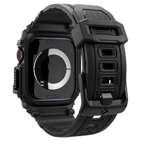 Spigen Apple Watch 42mm (Serie 10/11) Rem og Cover Rugged Armor Pro Mat Sort