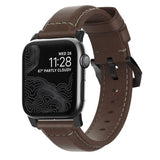 Nomad Apple Watch 44/45/46mm/Apple Watch Ultra urrem Traditional Band Black Hardware Rustic Brown