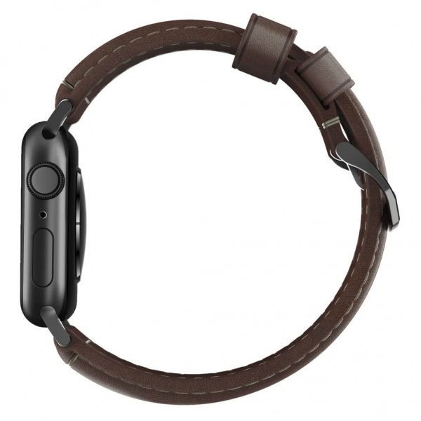 Nomad Apple Watch 44/45/46mm/Apple Watch Ultra urrem Traditional Band Black Hardware Rustic Brown