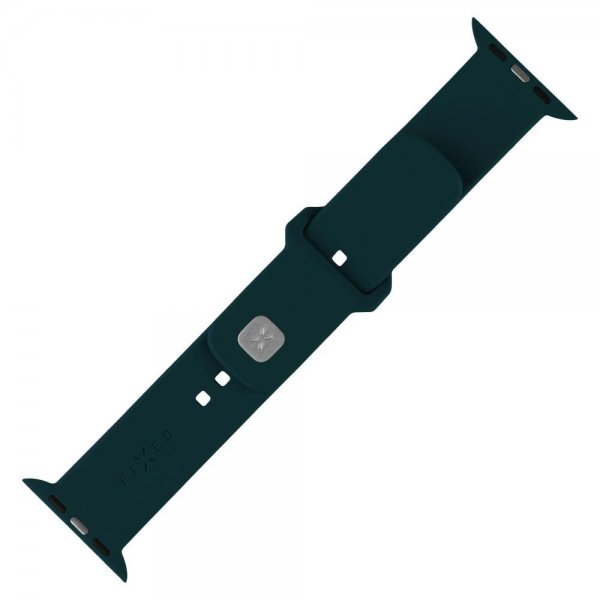 Fastsiddende Apple Watch 44/45/46mm Armbånd Silikone Sporty Rem Mørkegrøn